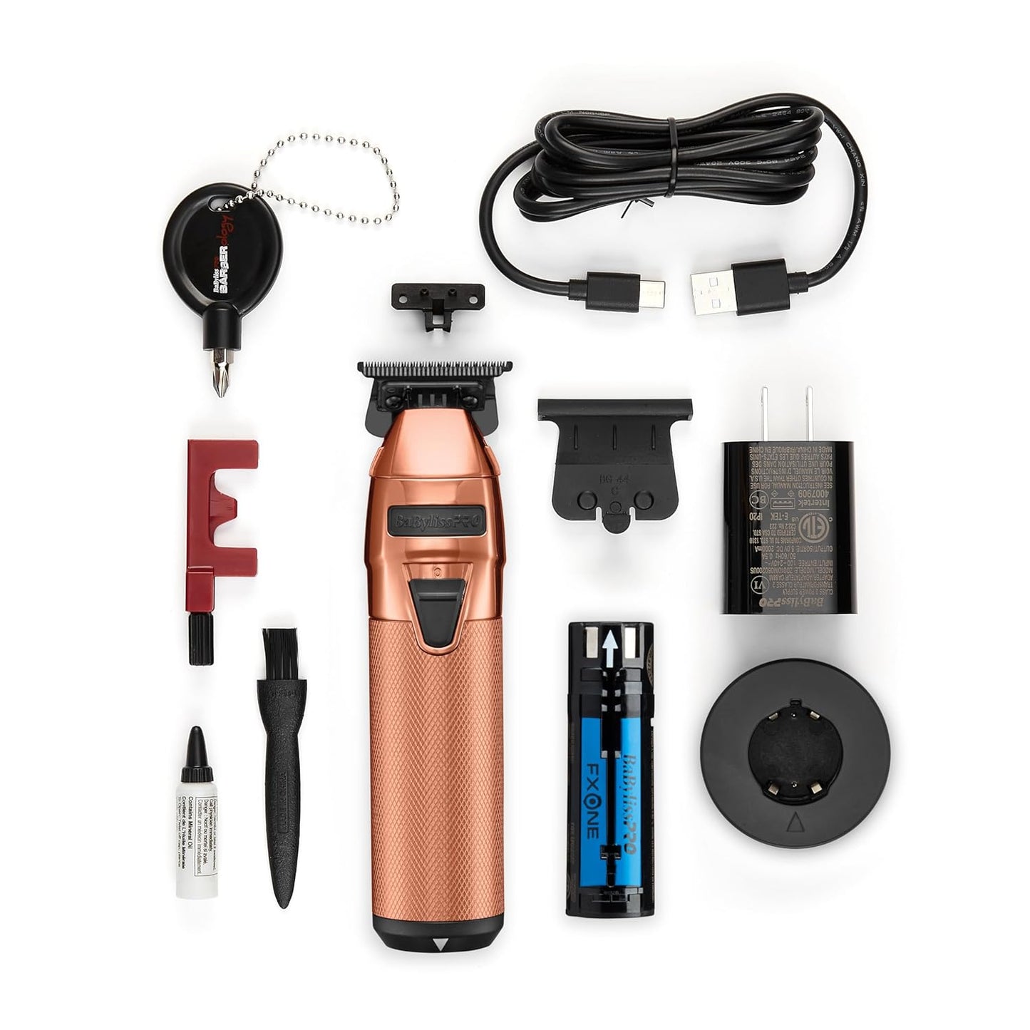 BaBylissPRO FXONE RoseFX Clipper Trimmer Shaver Set FX899RG+FX799RG+FX79FSRG Trimmer with accessories