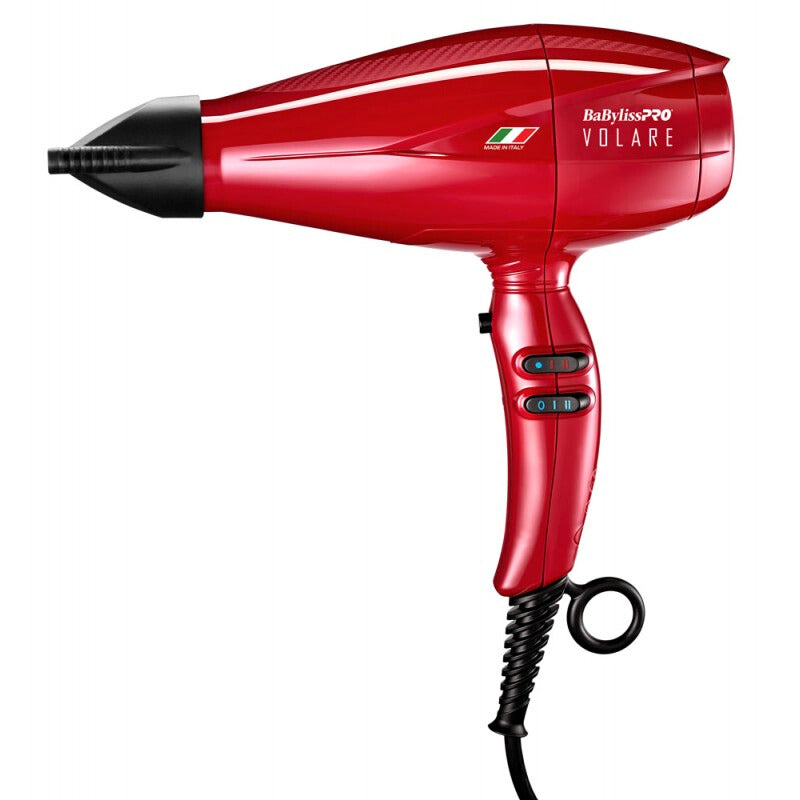 BaBylissPRO Volare V1 Hair Dryer Red BRVOL1 side view Italy