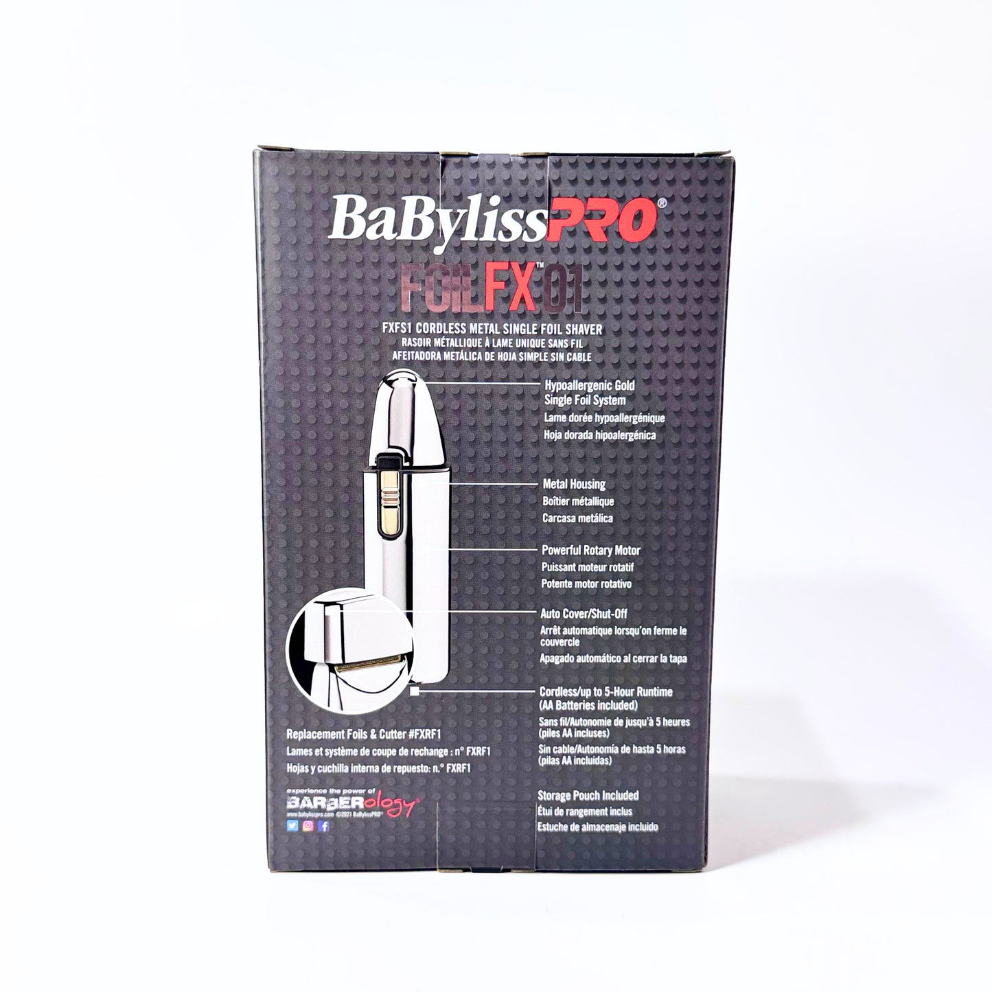 Babylisspro fxfs1 silverfx single foil shaver box back