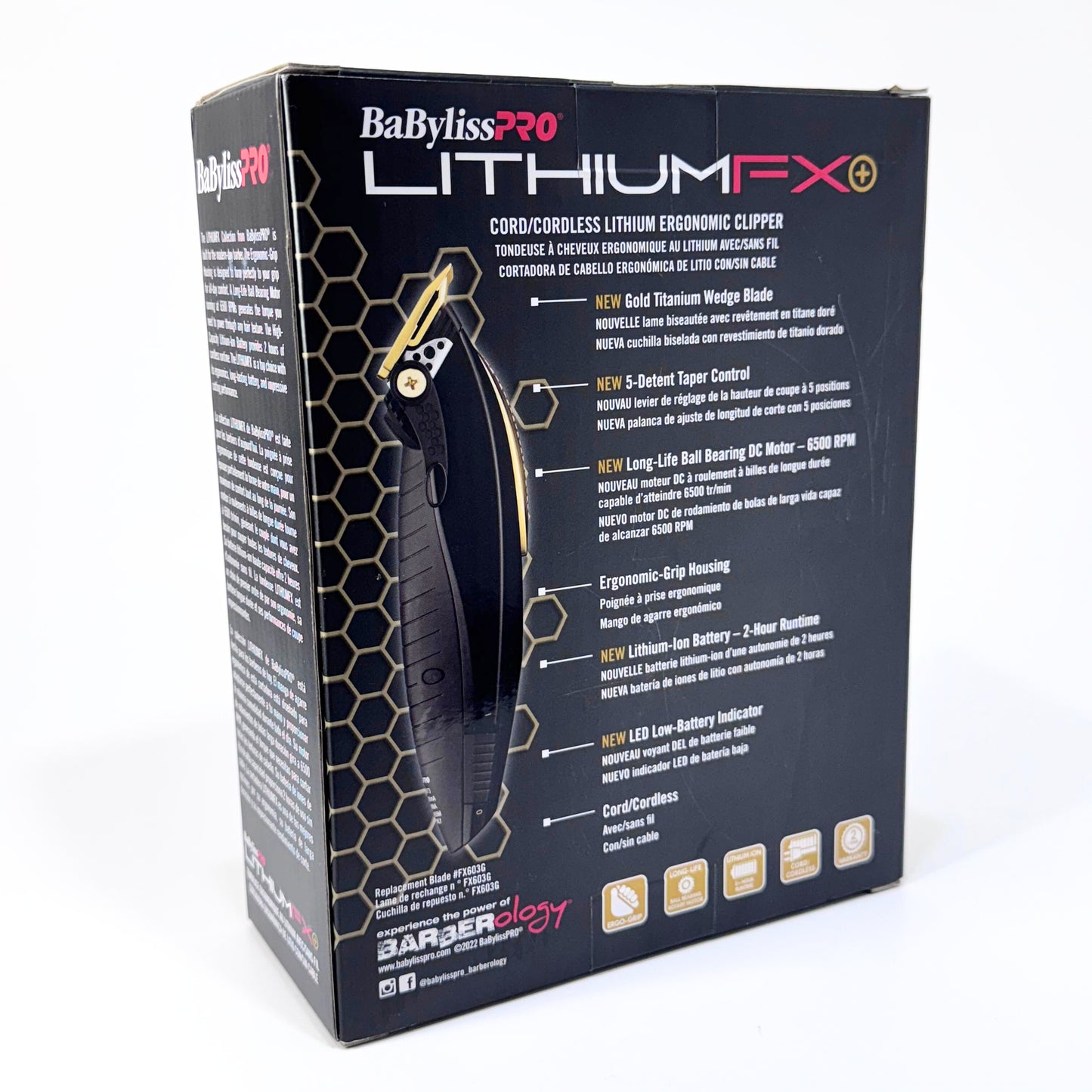 babylisspro fx673n lithiumfx cord/cordless clipper box back