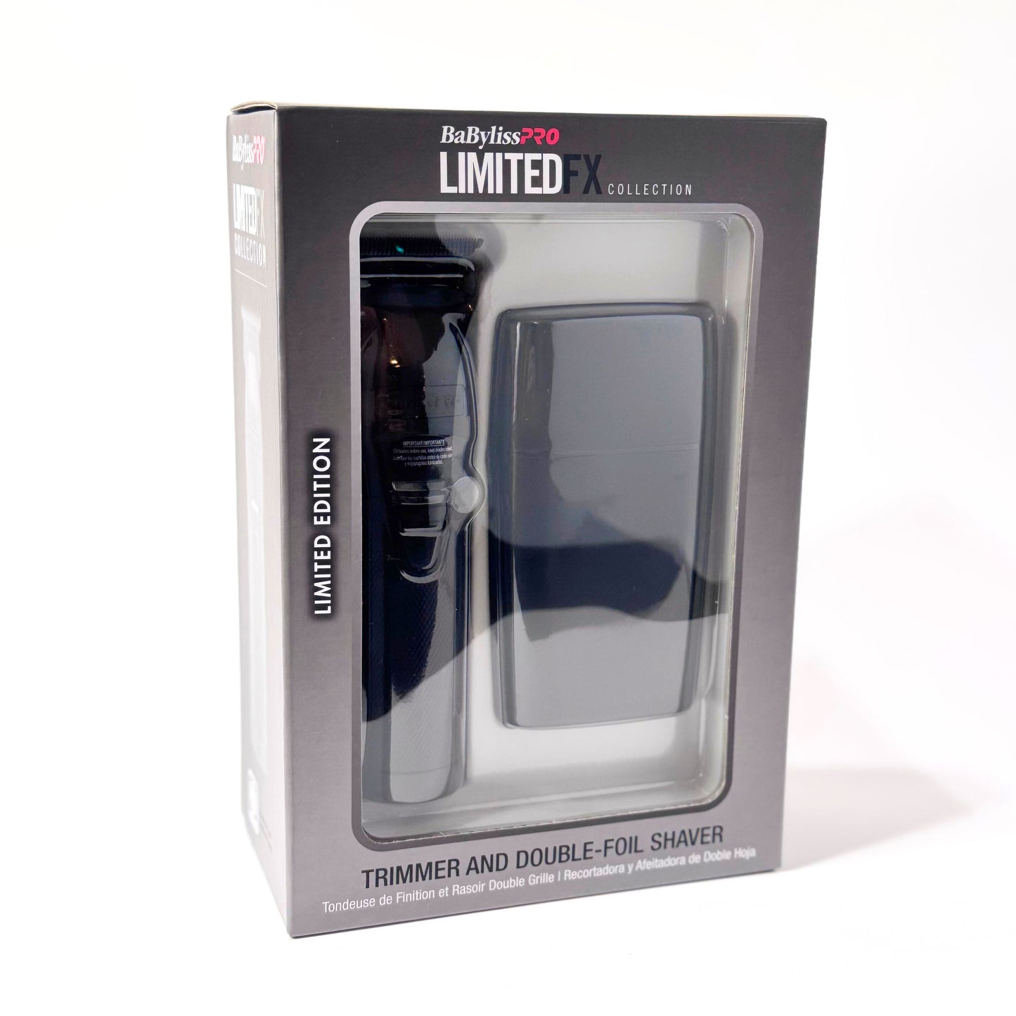 babylisspro matte black fx trimmer shaver combo box front