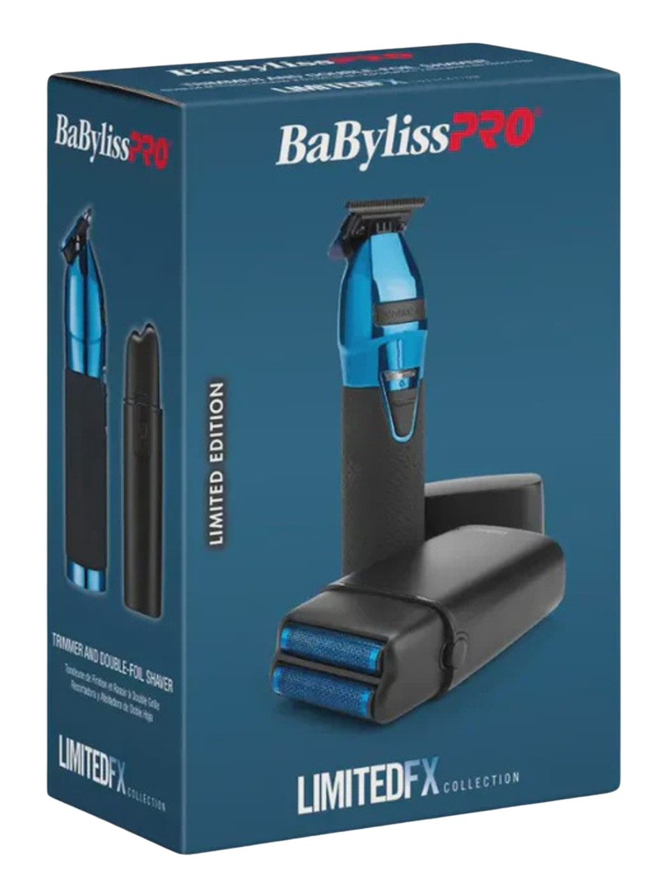 BaBylissPRO LimitedFX Cordless Black & Blue Trimmer & Foil Shaver Set – FXDUOFS2TBL