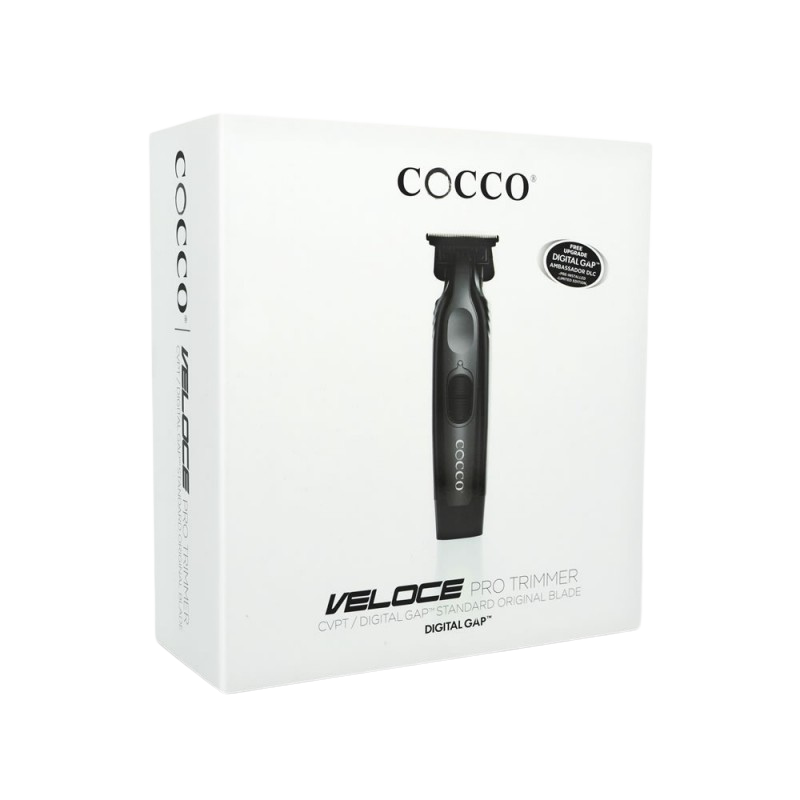 Cocco Veloce Pro CVPT-Matte Black Cordless Trimmer – Professional Brushless Tool front of box