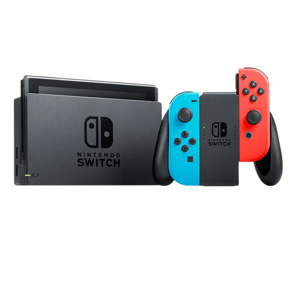 Nintendo Switch with Neon Blue and Neon Red Joy‑Con - Handheld Gaming Console