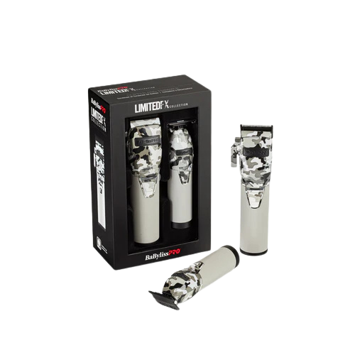 BaBylissPRO LimitedFX Cordless Camo Metal Lithium Clipper & Trimmer Set FXHOLPK2CAM