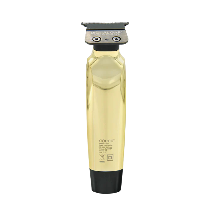 Cocco Veloce Pro CVPT‑GOLD Cordless Trimmer – Gold back of trimmer