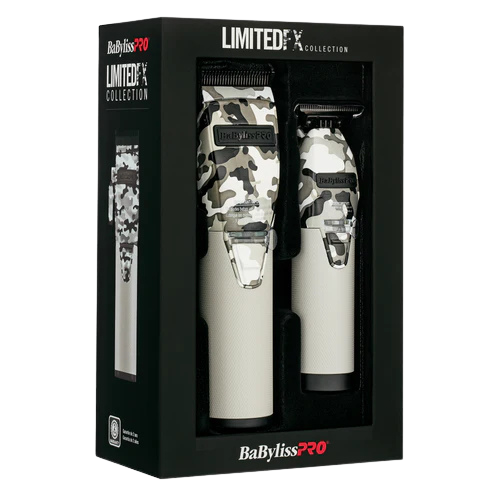 BaBylissPRO LimitedFX Cordless Camo Metal Lithium Clipper & Trimmer Set FXHOLPK2CAM
