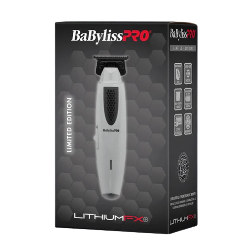 BaBylissPRO Limited Edition LithiumFX+ Cord/Cordless Trimmer – Grey FX773NGY box angle