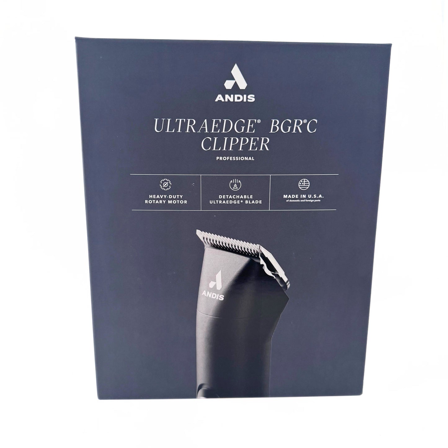 Andis Professional Ultra Edge BGRC Rotary Motor Detachable Blade Clipper 560249 front of box