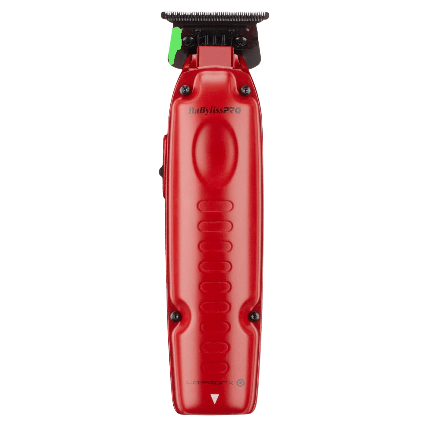 BaBylissPRO FXONE LO-PROFX Matte Red w/ Interchangeable Battery Clipper & Trimmer Combo FX829MR+FX729MR Timmer side view