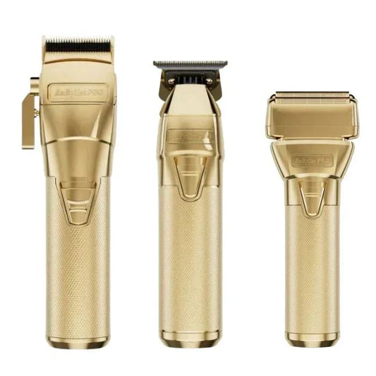 BaBylissPRO Fxone Gold FX Bundle Set, Clipper Trimmer & Shaver FX899G+FX799G+FX79FSG Clipper Trimmer Shaver