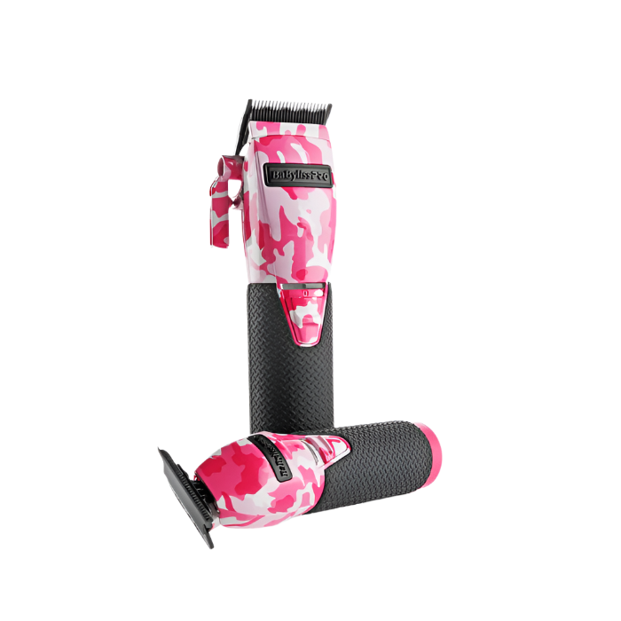 BaBylissPRO LimitedFX Cordless Pink Camo Clipper and Trimmer Combo FXHOLPKCAMPK