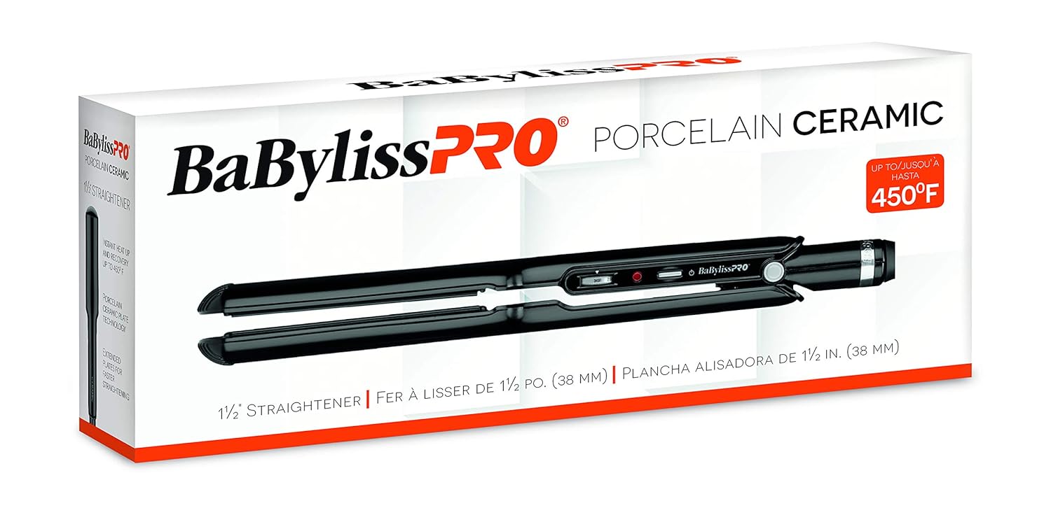 BaBylissPRO BP9559UC Porcelain Ceramic 1‑Inch Professional Straightening Iron
