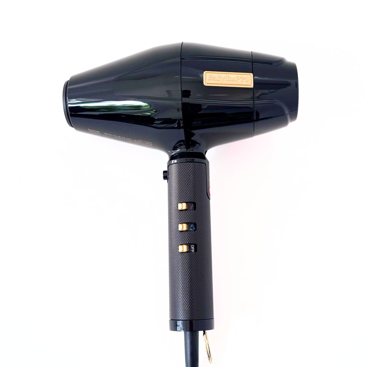 BaBylissPRO BlackFX Hair Dryer Influencer Edition FXBDB1 Lightweight Blow Dryer side view
