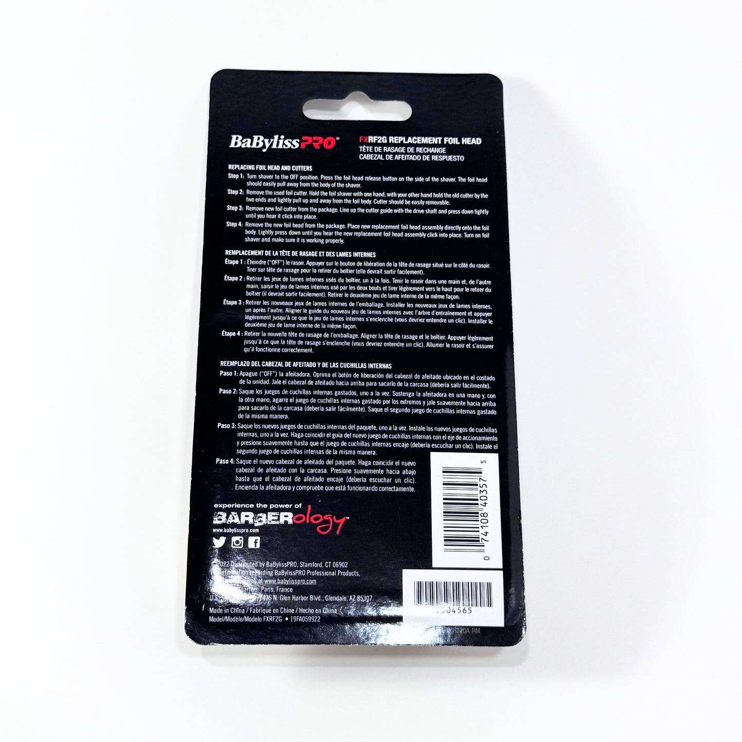 BaBylissPRO FOILFX02 Replacement Foil and Cutter FXRF2G back – Compatible with FOILFX02 Shaver