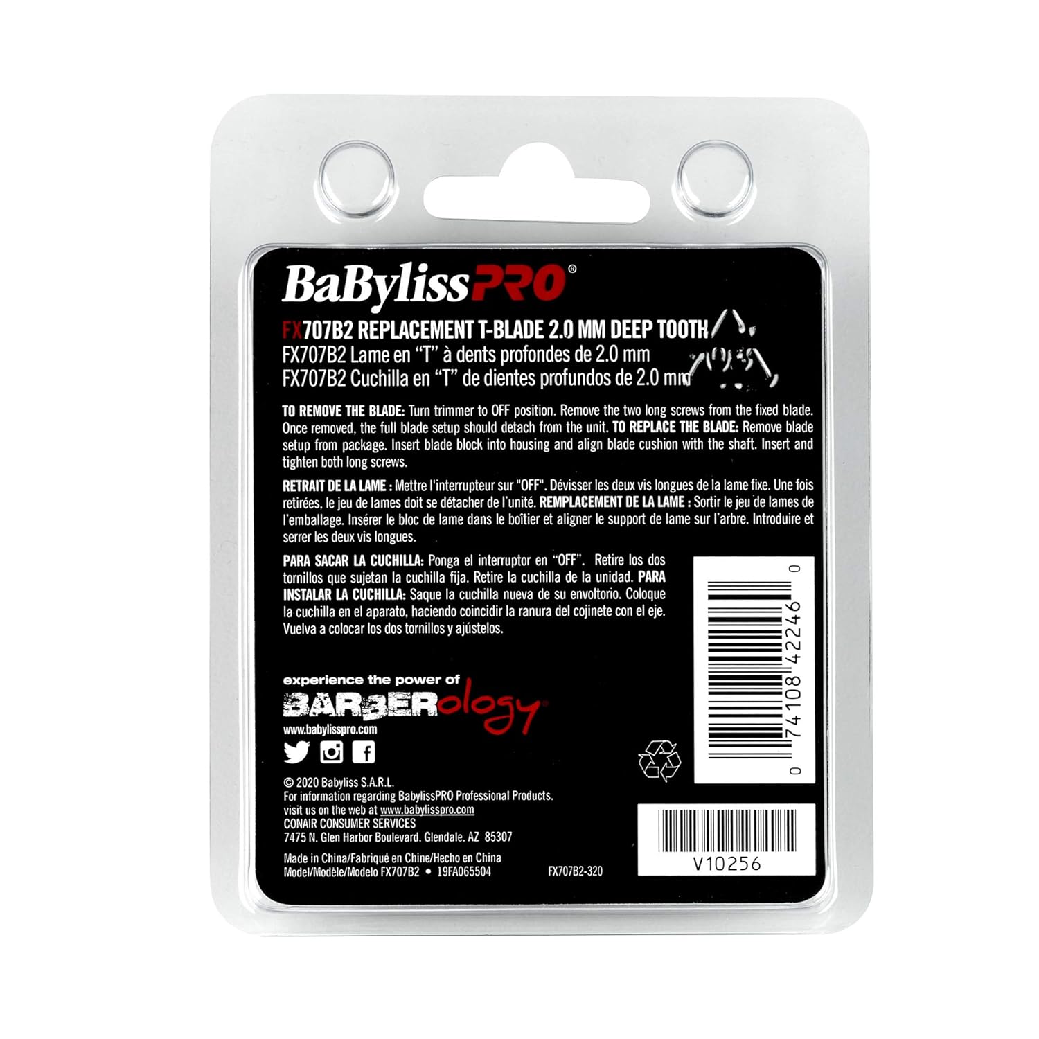 BaBylissPRO FX707B2 Deep-Tooth Graphite T-Blade – Compatible with FX787 Trimmers