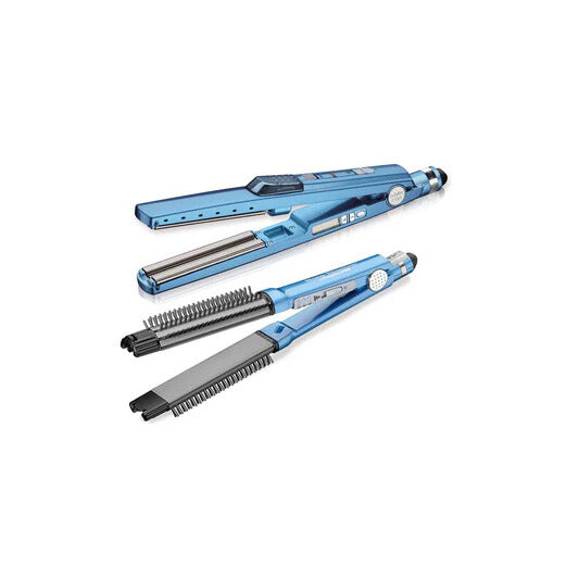 BaBylissPRO Nano Titanium 1-1/4" Ultrasonic Cool Mist Flat Iron & Omni Styler Set Combo BABNTPP17 combo
