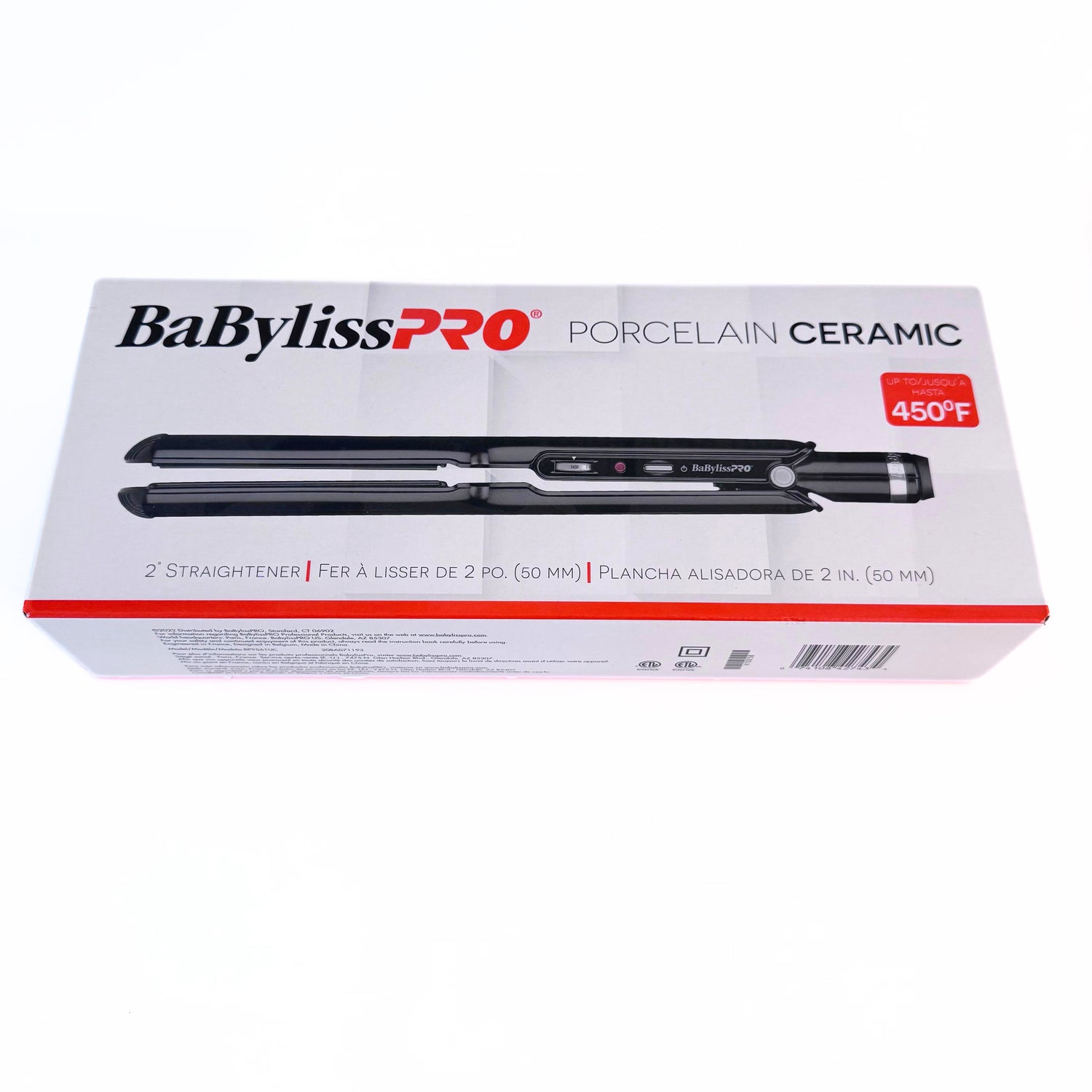 BaBylissPRO Porcelain Ceramic 1" Flat Iron BP9561UC front of box