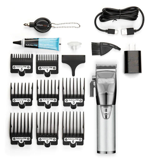BaBylissPRO SilverFX+ Cordless Clipper High Performance FX870NS with accessories