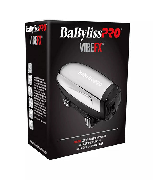 BaBylissPRO Silver Vibefx Cordless Handheld Massager – FXSSM1 | Portable Muscle Relief & Relaxation
