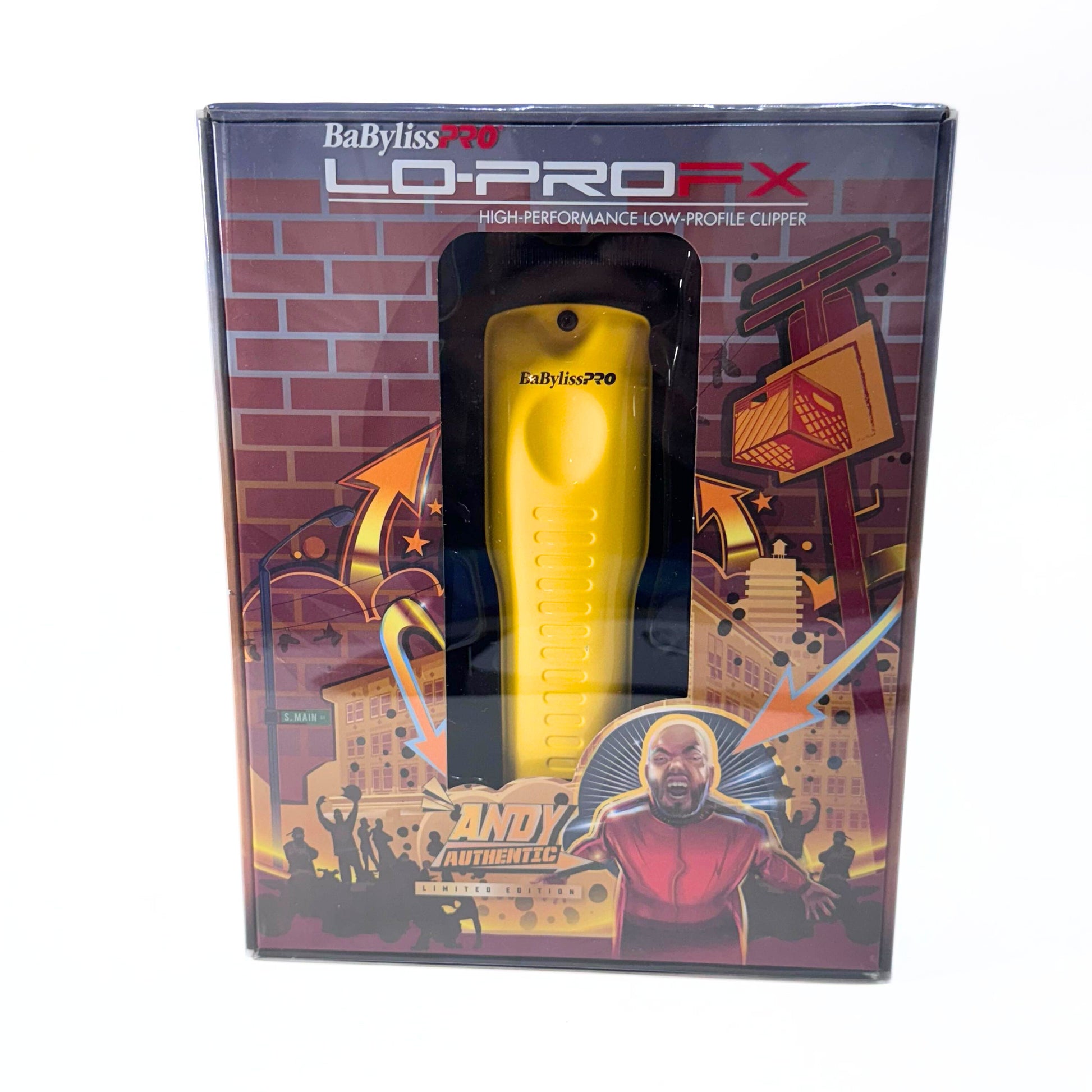 BaBylissPRO Yellow LO-PROFX Cordless Clipper FX825YI front of box1