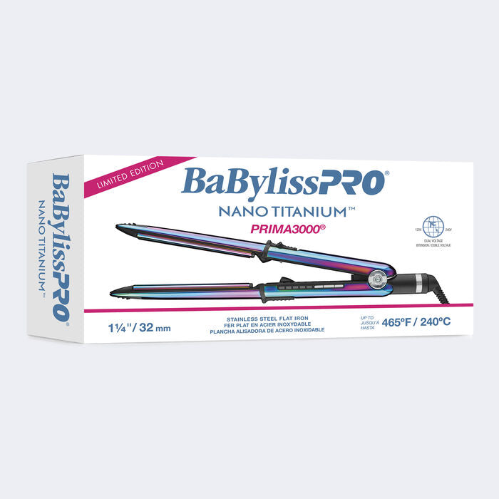 BaByliss Pro LIMITED EDITION Nano Titanium Prima 3000 Flat Iron BNTRB3000TUC 