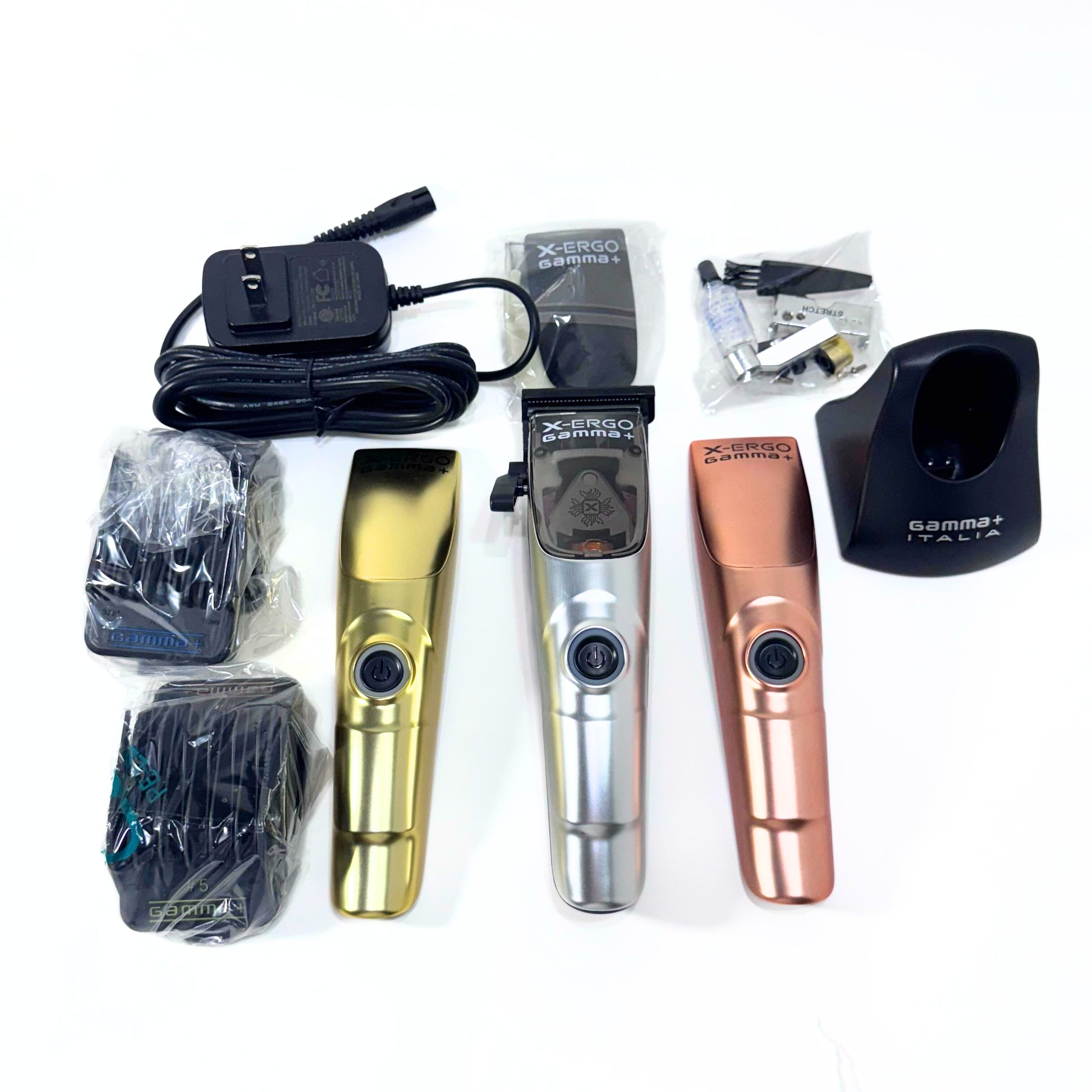 Gamma+ X-ERGO Multicolored Linear Cordless Clipper HCGPXERGOMS with accessories