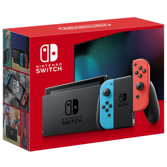 Nintendo Switch with Neon Blue and Neon Red Joy‑Con - Handheld Gaming Console