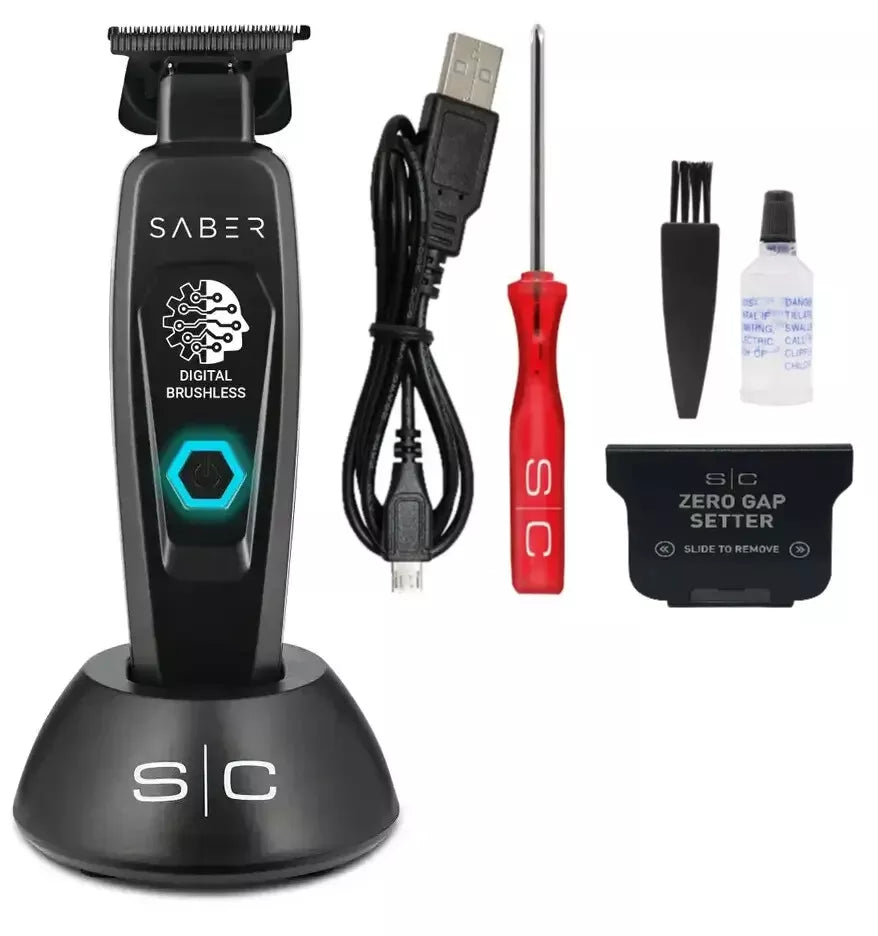 StyleCraft Instinct-X Cordless Clipper and Saber Trimmer Combo SC608M+SC403B Trimmer with Accessories