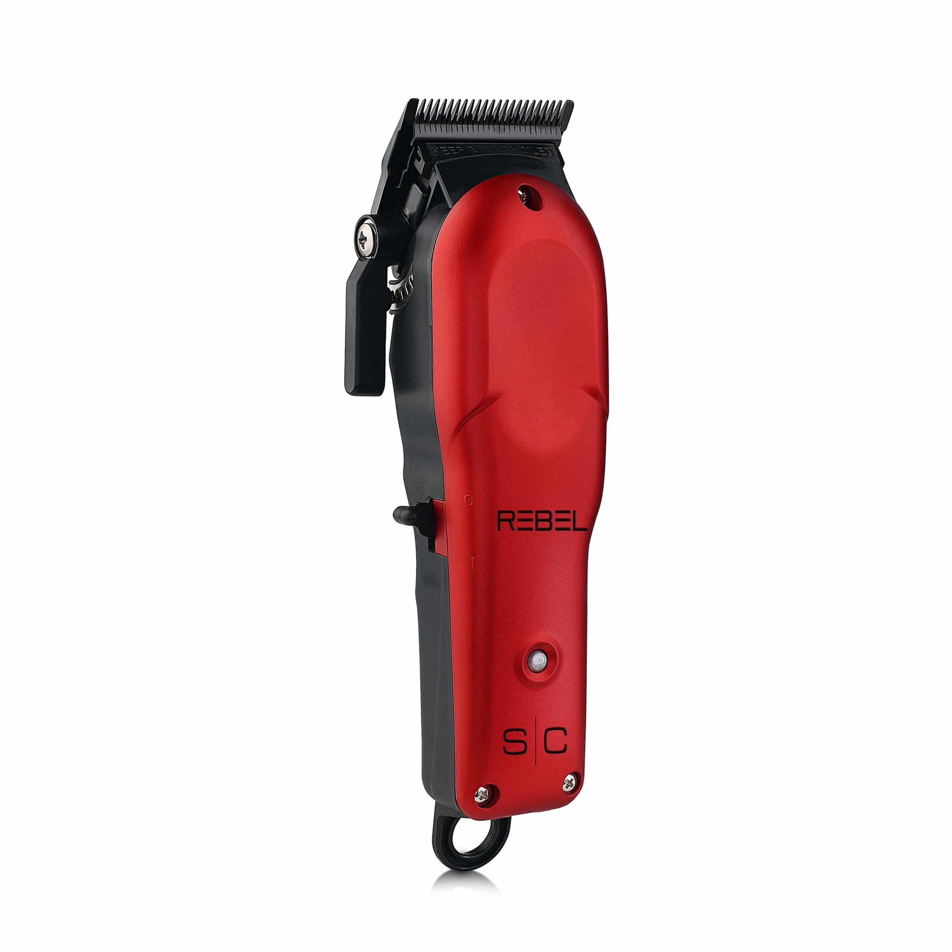StyleCraft Rebel Clipper & Trimmer Combo (RED) SC203R Clipper Front Tilted Right
