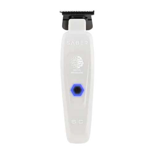 StyleCraft Saber II White Bundle: SC619 Cordless Brushless Clipper (7,200 RPM) & SC421W Cordless Brushless Trimmer (7,500 RPM) – Limited Edition