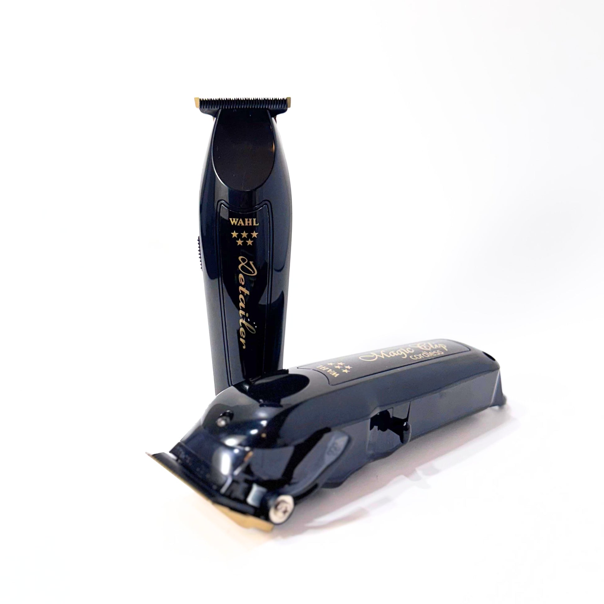 Wahl Cordless Barber Clipper and Trimmer Combo clipper down and trimmer upright