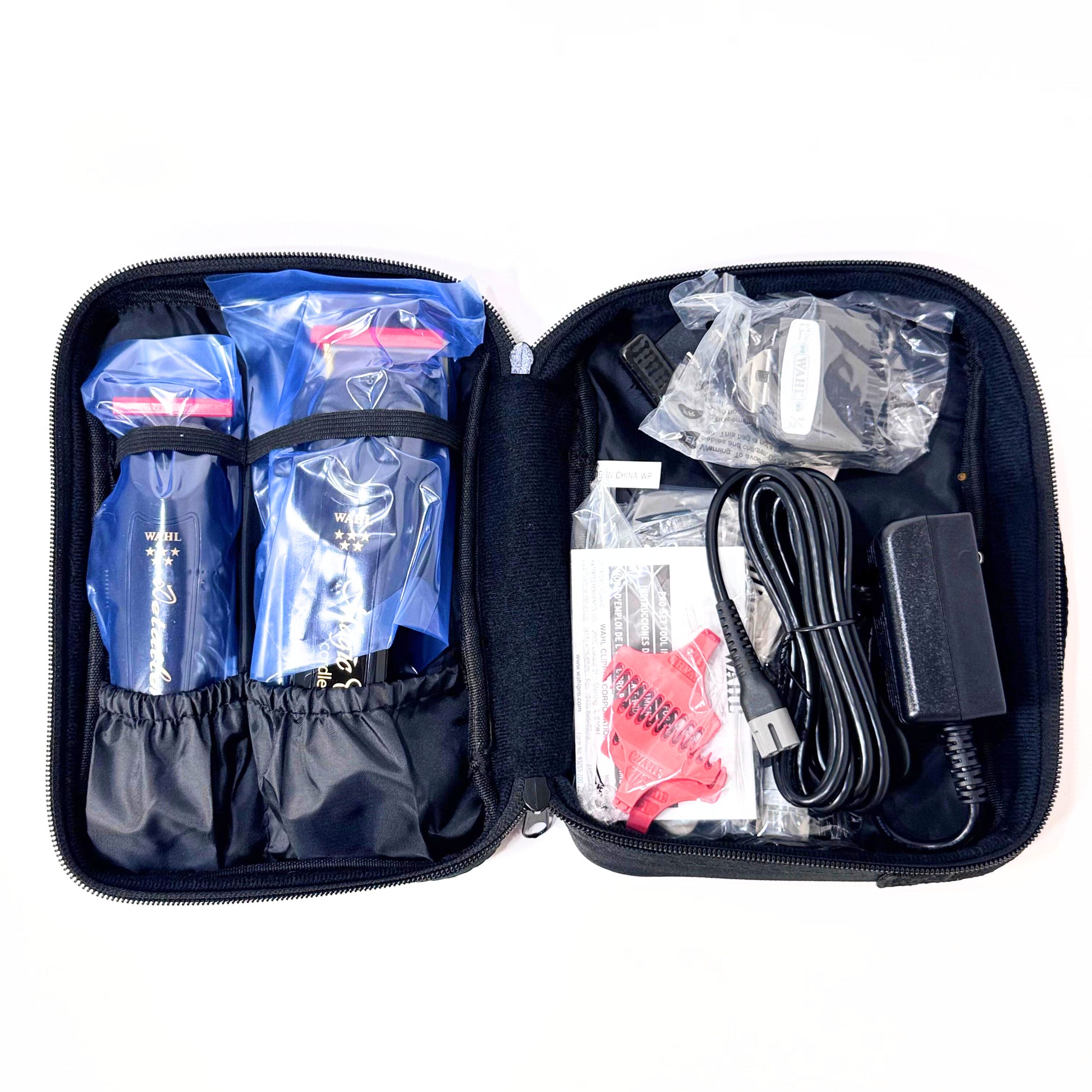 Wahl Cordless Barber Clipper and Trimmer Combo open bag