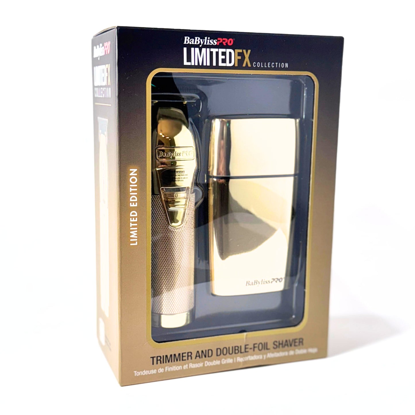 babylisspro goldfx trimmer and double foil shaver combo box front