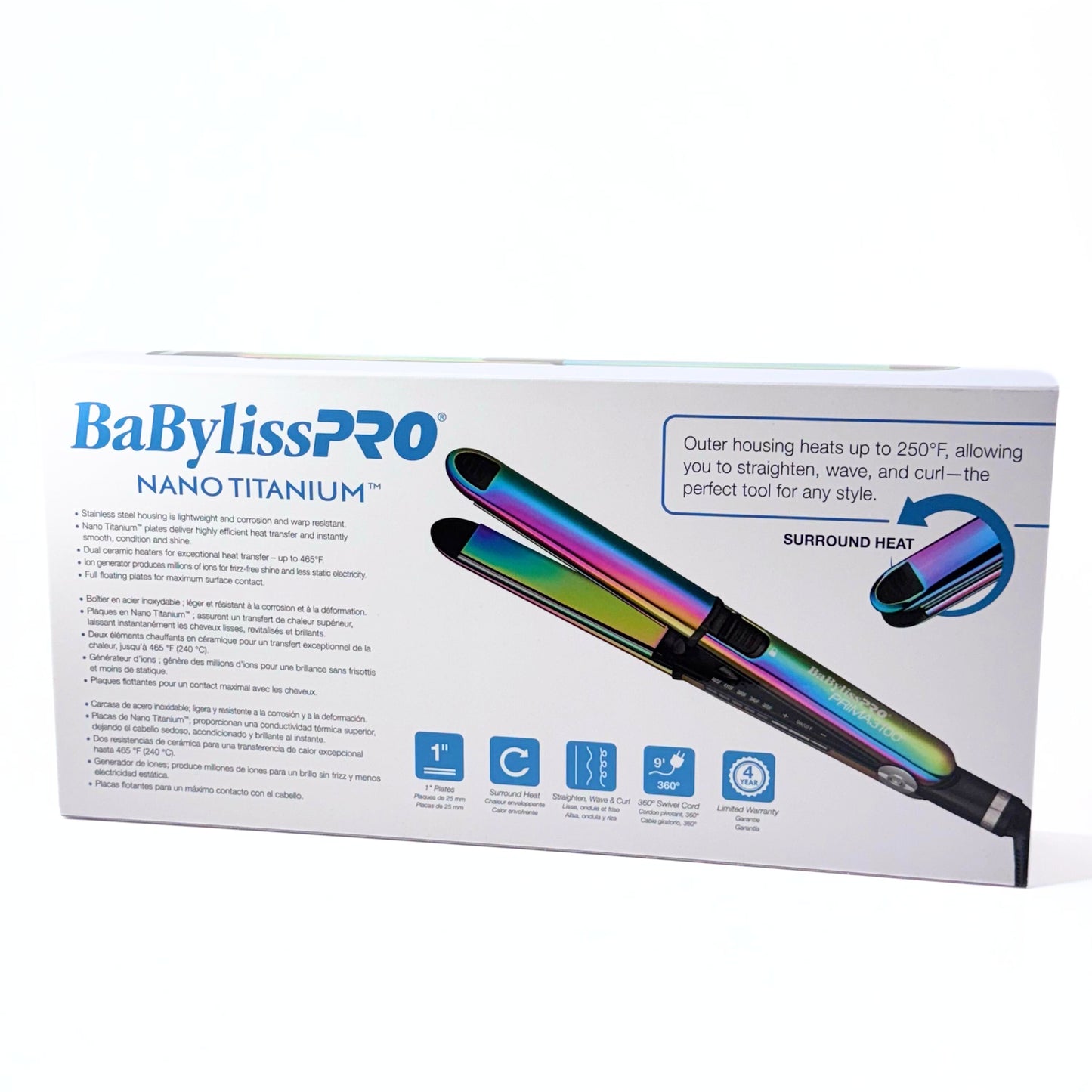 babylisspro rainbow prima3100 iridescent box back